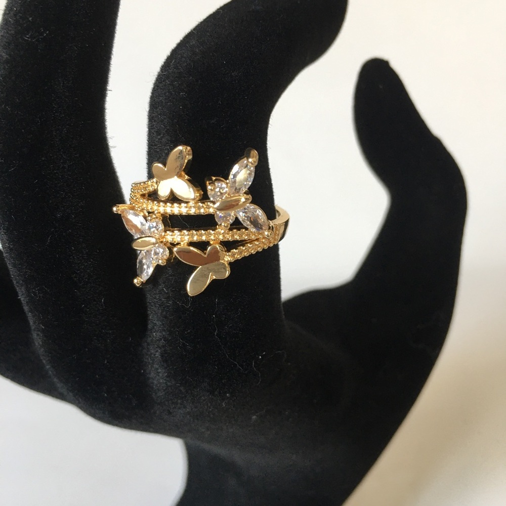Butterfly ring gold plated ring
